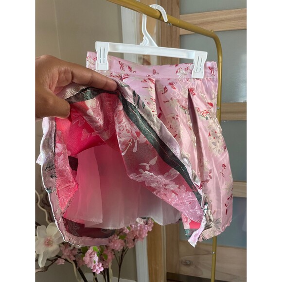 Girls Pink Floral Skirt Lined Dressy Party Tutu Style Size 12/14 Lightweight - Picture 6 of 6